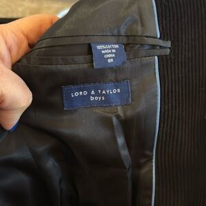 Boys 8R Lord and Taylor Blazer Corduroy Black